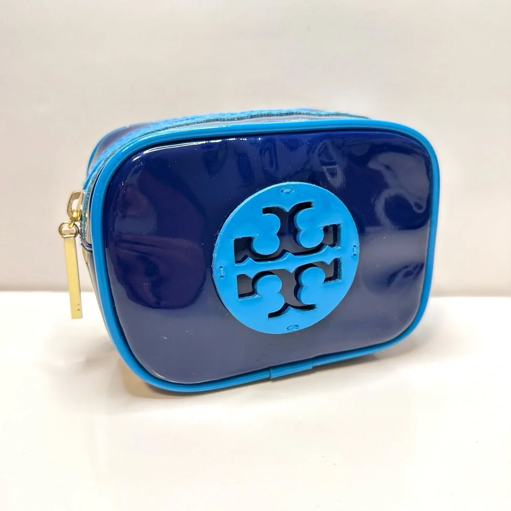 Tory Burch Cosmetic Bag – Blue Patent Leather - Picture 2 of 11